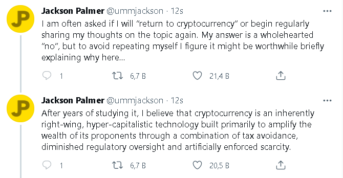 社区响应：来自狗狗币创始人的令人震惊的加密货币评测