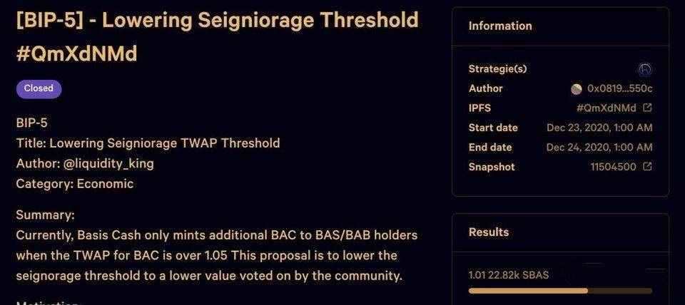 Basis Cash 创始人聊项目规划：动态铸币门槛与 Basis Swap 等