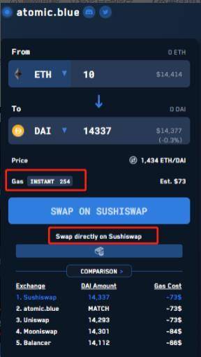 三分钟了解「最划算」的 DEX 聚合器 atomic.blue