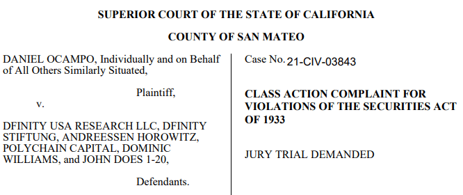 摘自对 Dfinity 就未注册出售 ICP 代币作为证券的投诉