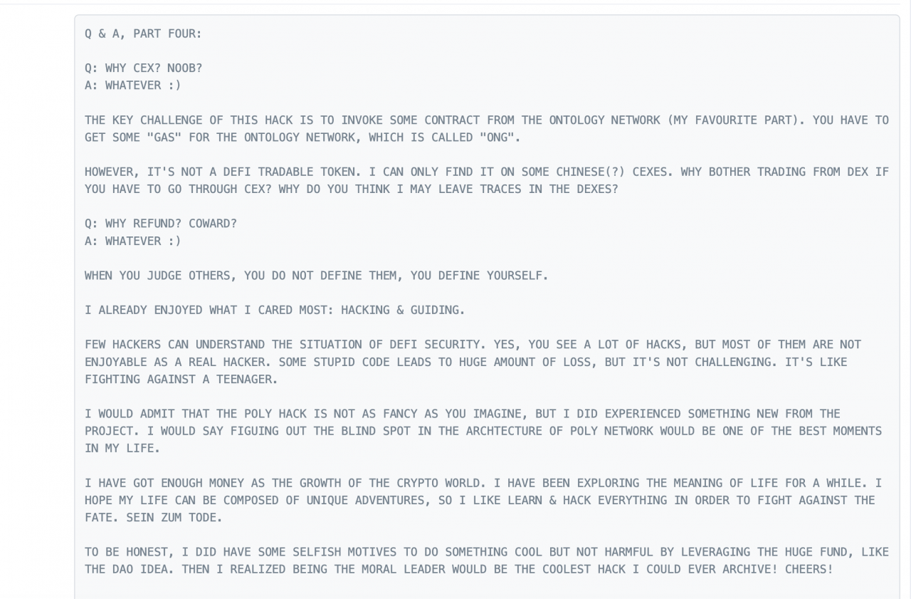 几乎所有从 Poly Network 被盗的 6 亿美元被追回