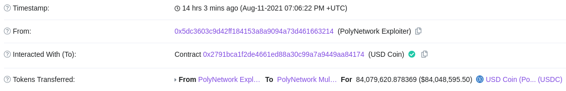从 Polygon 窃取 8500 万美元的返还交易
