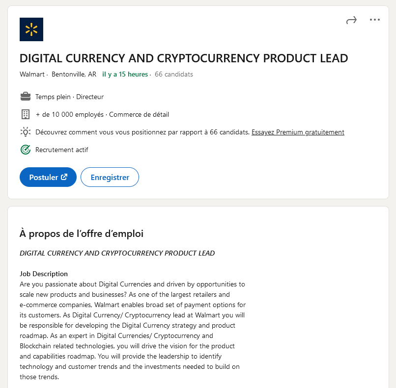 沃尔玛的比特币粉丝？ 贸易巨头寻找未来加密货币战略的老板