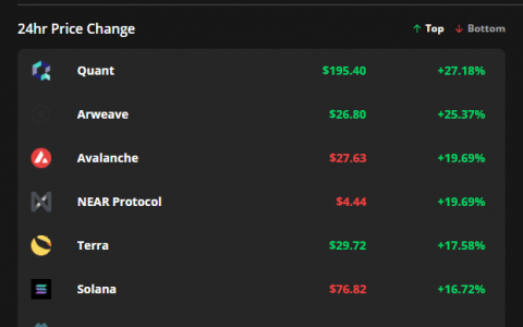 Quant、Arweave 和 Avalanche 飙升，而比特币寻求支持