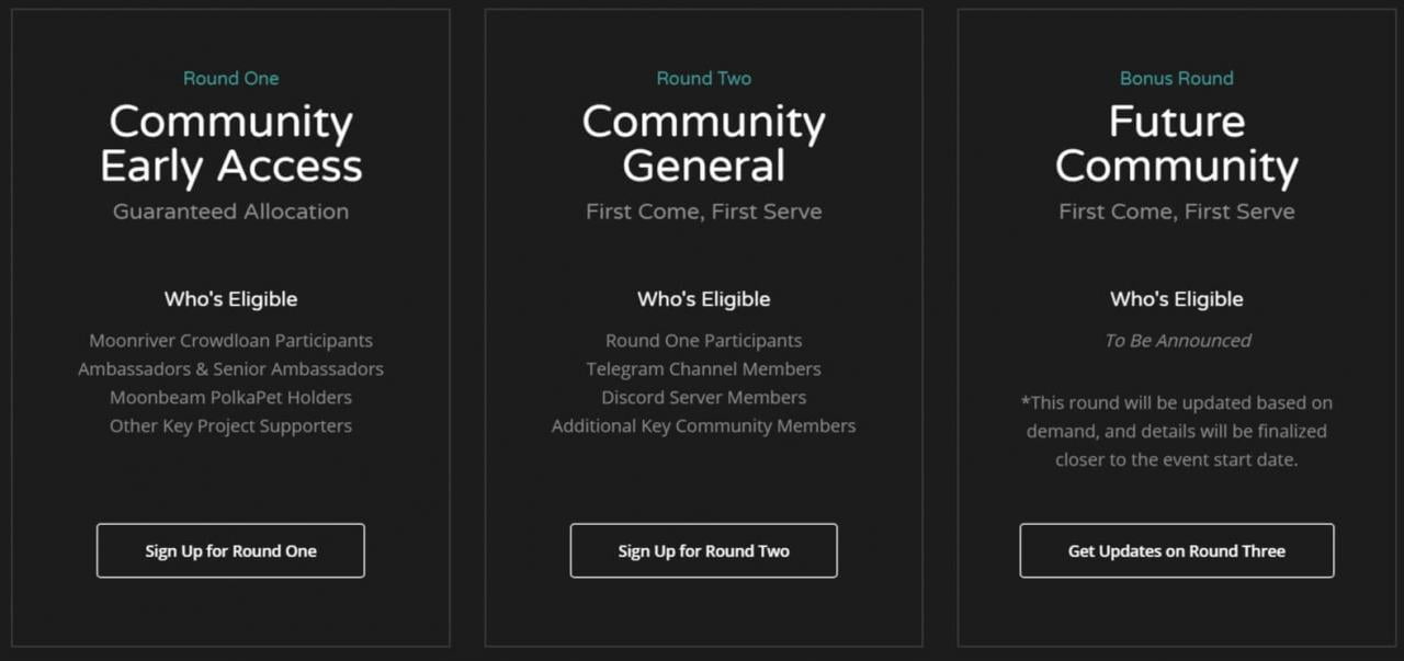 3 Moon Beam社区销售的不同条件