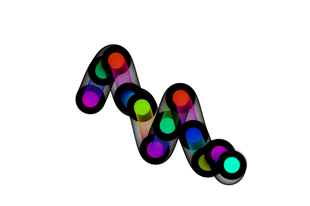 来自 Chromie Squiggle 系列的艺术品 #3784，售价 750 以太