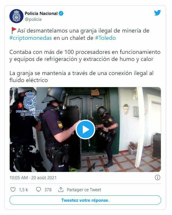 西班牙国家警察发布公告，宣布拆除托莱多矿场