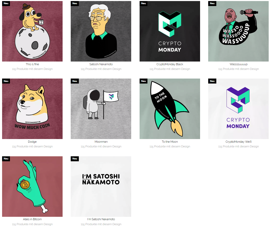 CryptoMonday 商店设计