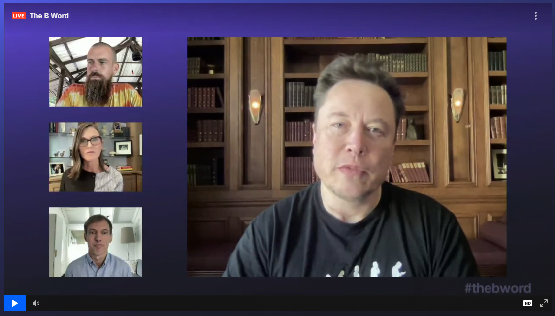 Jack Dorsey 和 Elon Musk 在比特币词中发言 这是完整的说明