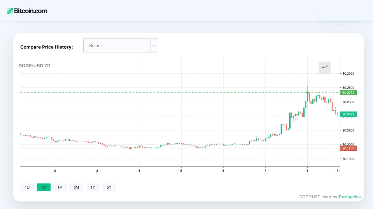 狗狗币本周获得两位数的收益——一个地址仍然持有 28% 的 DOGE 供应量