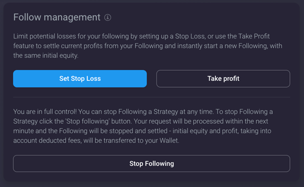 PrimeXBT 的跟随功能