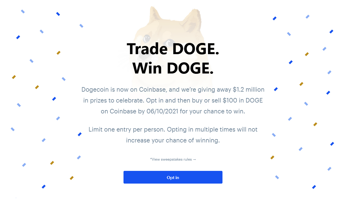 想赚取 120 万美元交易狗狗币（DOGE）？ Coinbase 发起了一场有趣的比赛