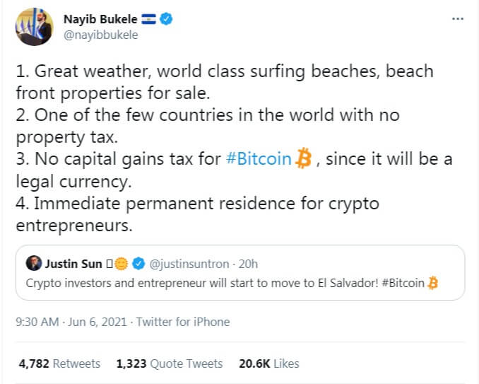 Nayib Bukele 阐述了他吸引 BTC 持有者和加密货币企业家的理由