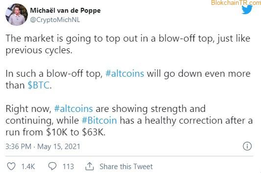 2021 年山寨币季节可能很快结束，著名分析师 Michael van de Poppe