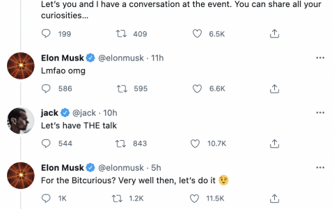 埃隆马斯克同意在比特币活动上与推特首席执行官杰克多尔西交谈