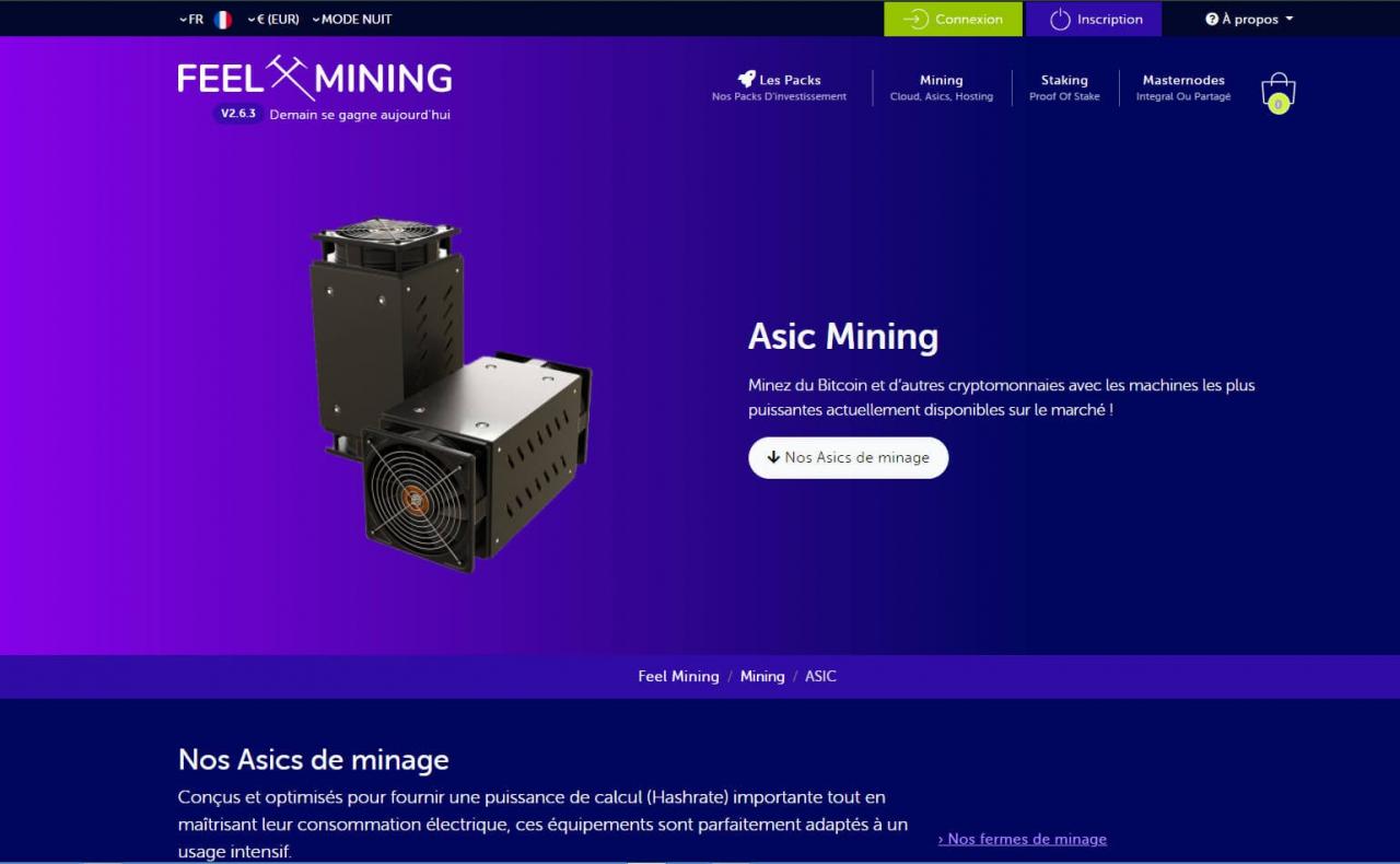 Feel挖矿 提供销售和安装 ASICS 来挖比特币