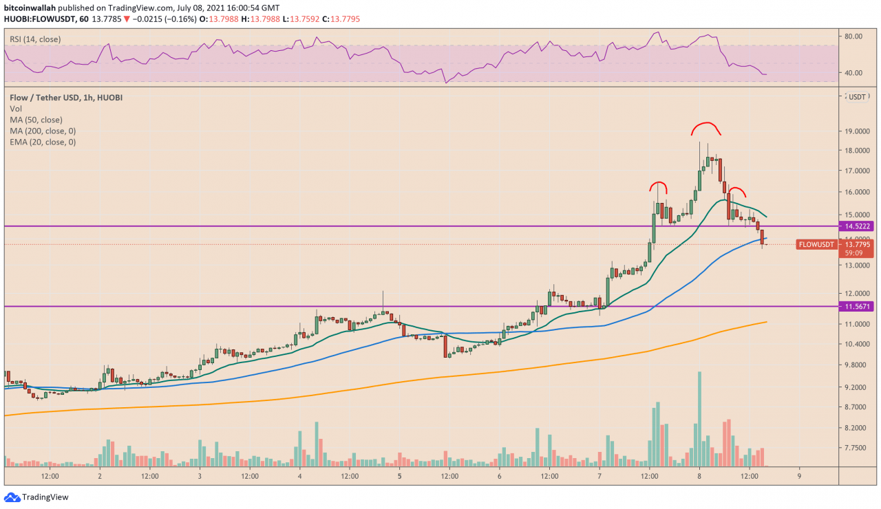 FLOW 在日内暴涨后面临 20% 的崩盘风险