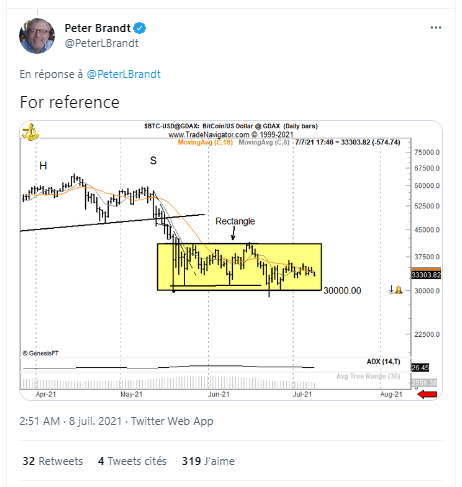 比特币低于 30,000？ 彼得布兰特的工作假设