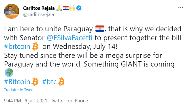 Carlitos Rejala 出版 - 来源：Twitter