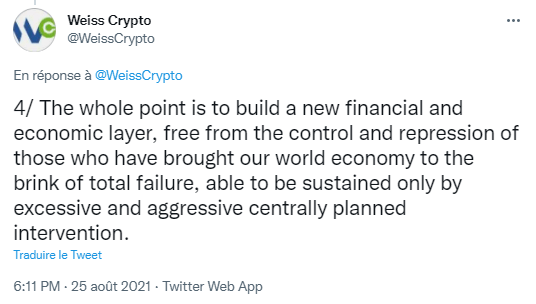 Weiss 加密货币的 Twitter 帖子批评卡尔达诺 (ADA) 遵守现行法规的决定