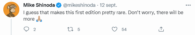 Mike Shinoda 的 Twitter 帖子宣布未来将出售其他 NFT。