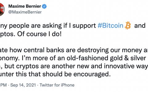 加拿大政客表示，随着联邦大选的临近，他支持比特币