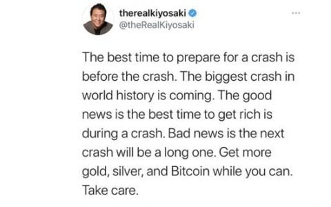 畅销书《富爸爸，穷爸爸》作者警告：做好准备，史上最大崩盘要来了尽可能多地买入比特币