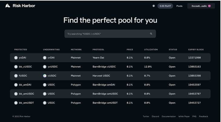 一文读懂 DeFi 风险管理市场及保险协议 Risk Harbor