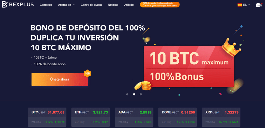 Bexplus 100% 存款奖金促销横幅