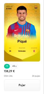 Gerard Piqué 的 NFT 已售出超过 138 个以太币