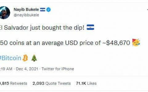 比特币销售日：萨尔瓦多多出 150 BTC