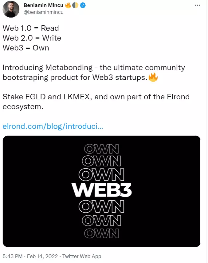 Web 1.0 = Read Web 2.0 = Write Web3 = Own 引入 Metabonding - Web3 初创公司的终极社区建设工具