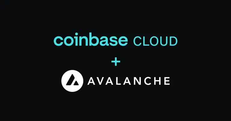 Avalanche 加入 Coinbase Cloud 的公告图片。