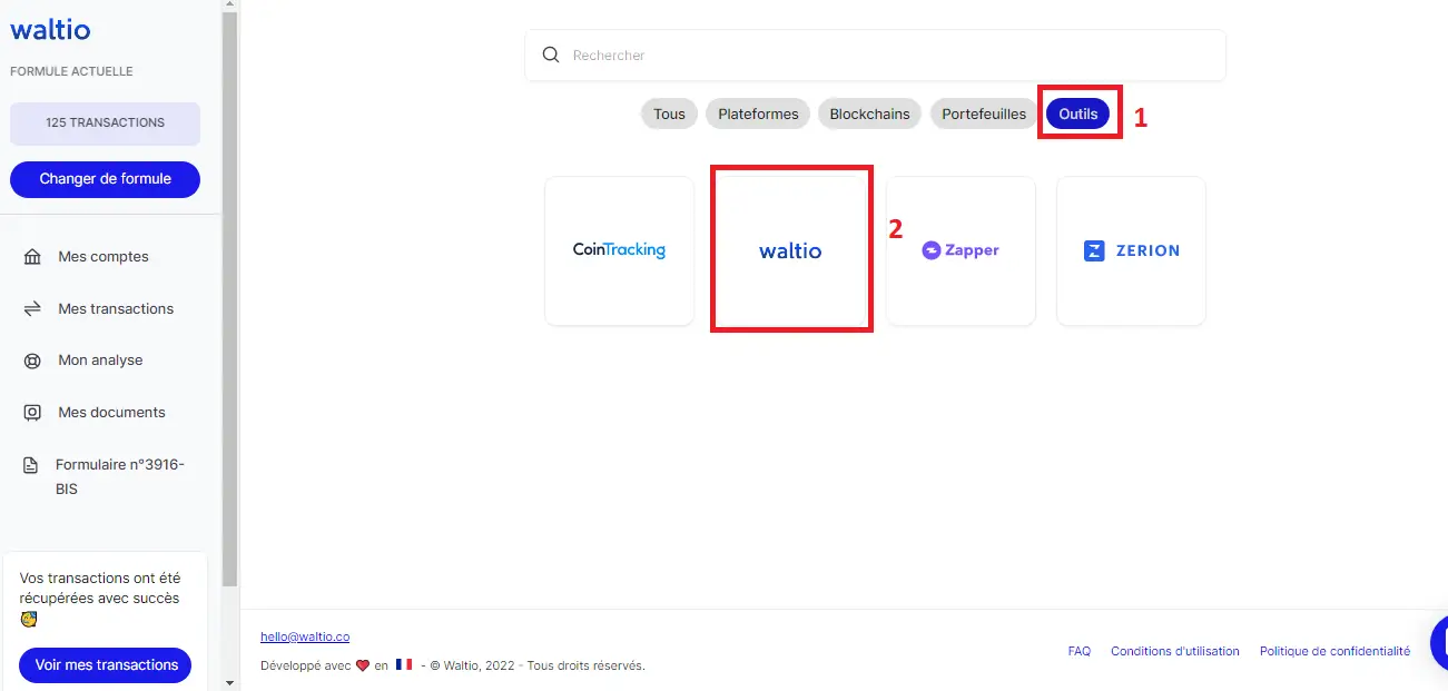 WALTIO 教程：点击几下即可对加密货币征税 - 10