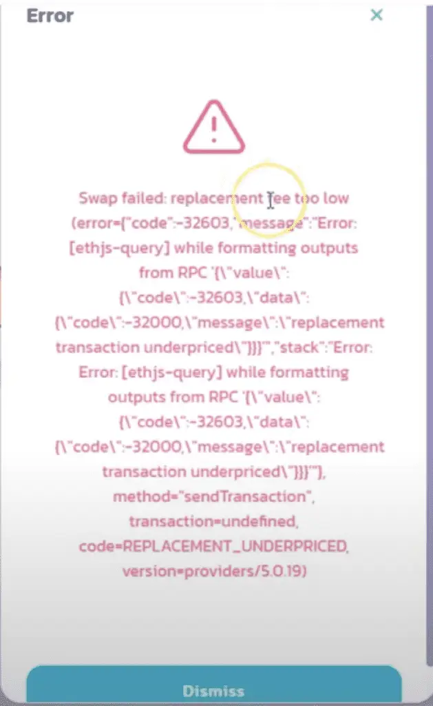 如何修复“交易所失败：更换费用太低”错误？-2