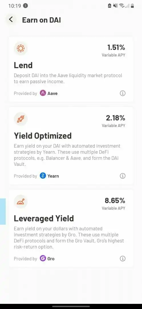 可用于 DAI 的协议示例 