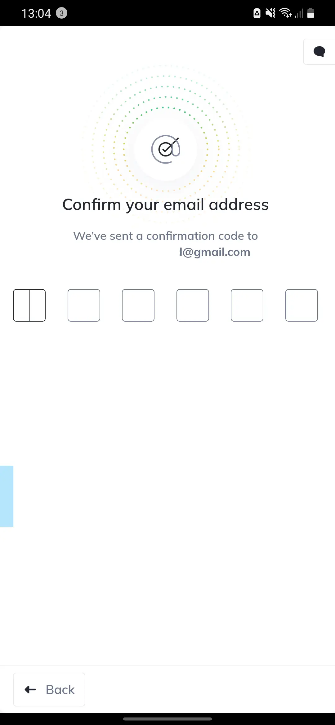 要继续购买你的第一个加密货币，你需要输入一个代码，该代码将发送到你的邮箱。 