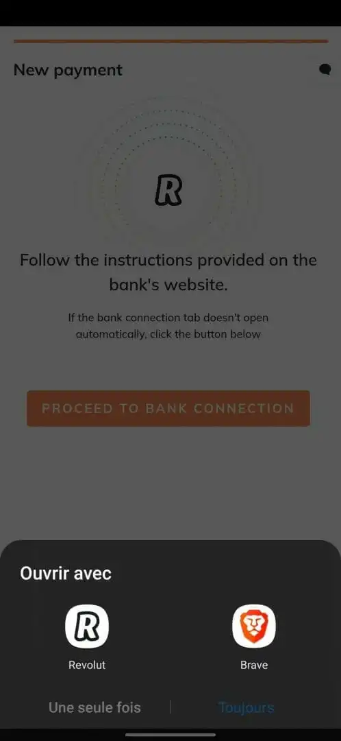 按照说明连接到银行。