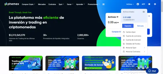 访问功能-赚钱-phemex