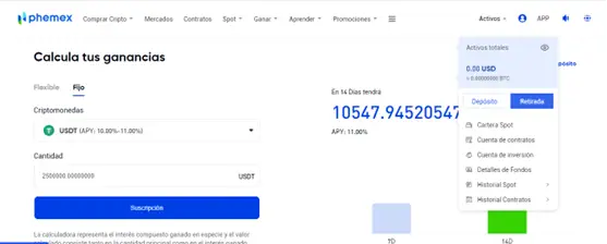 提取收益-Cryptos-phemex
