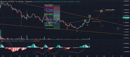 狗狗币一维K线走势图