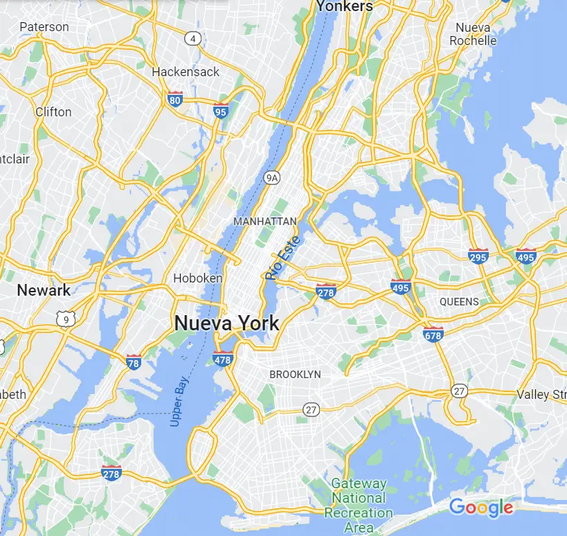 纽约曼哈顿布鲁克林皇后区地图