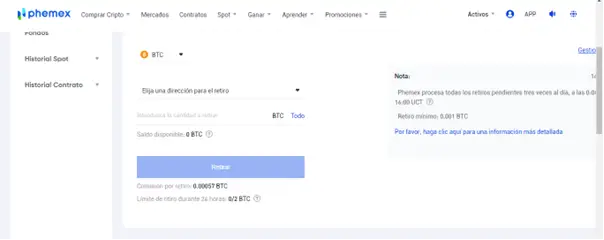 取款-比特币-Cryptos-phemex